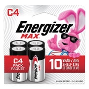 Energizer MAX C Batteries 4 Pack, C Cell Alkaline Batteries