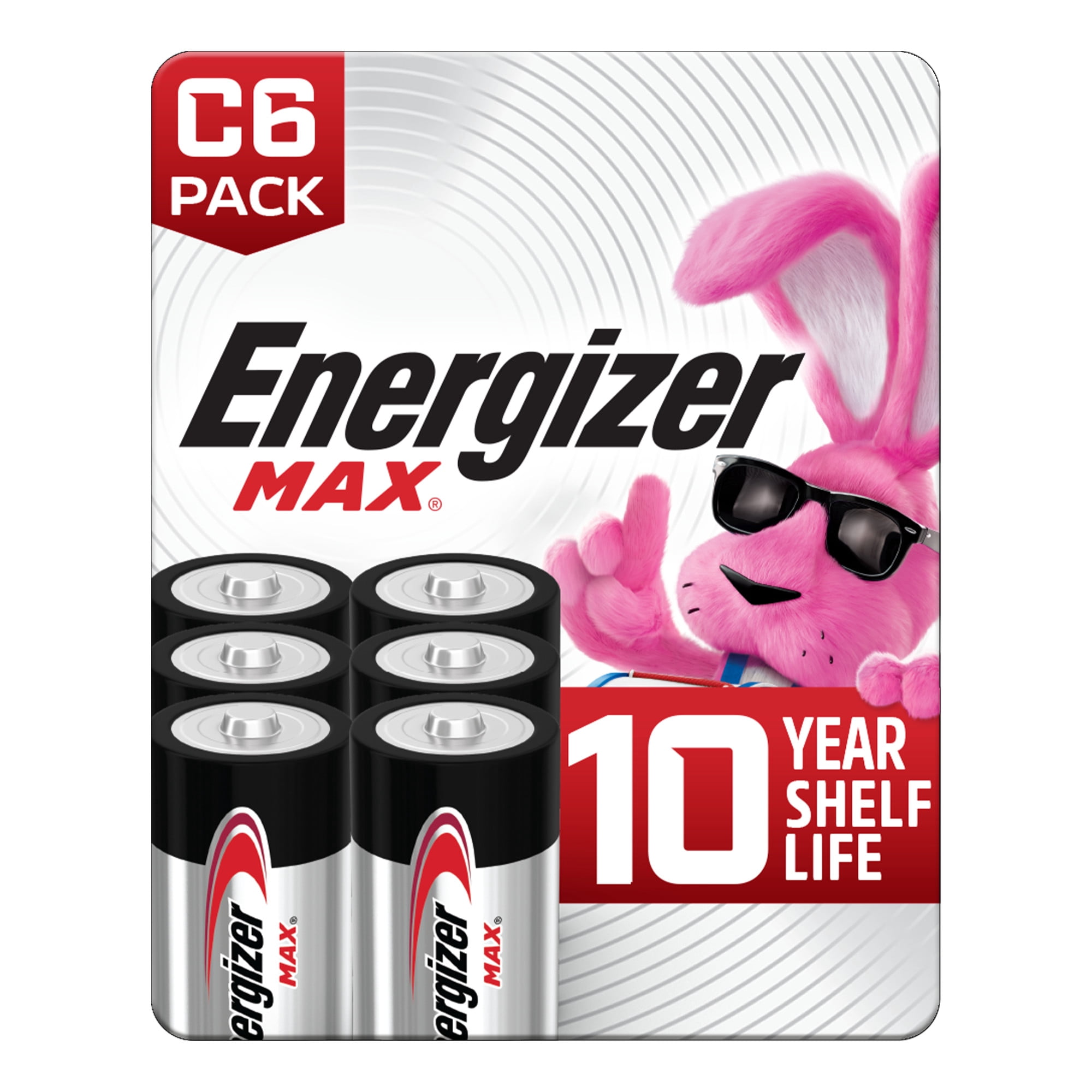 Energizer MAX C Batteries (6 Pack), C Cell Alkaline Batteries