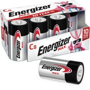 Energizer Max Alkaline C Batteries 1.5V, 8 Per Pack