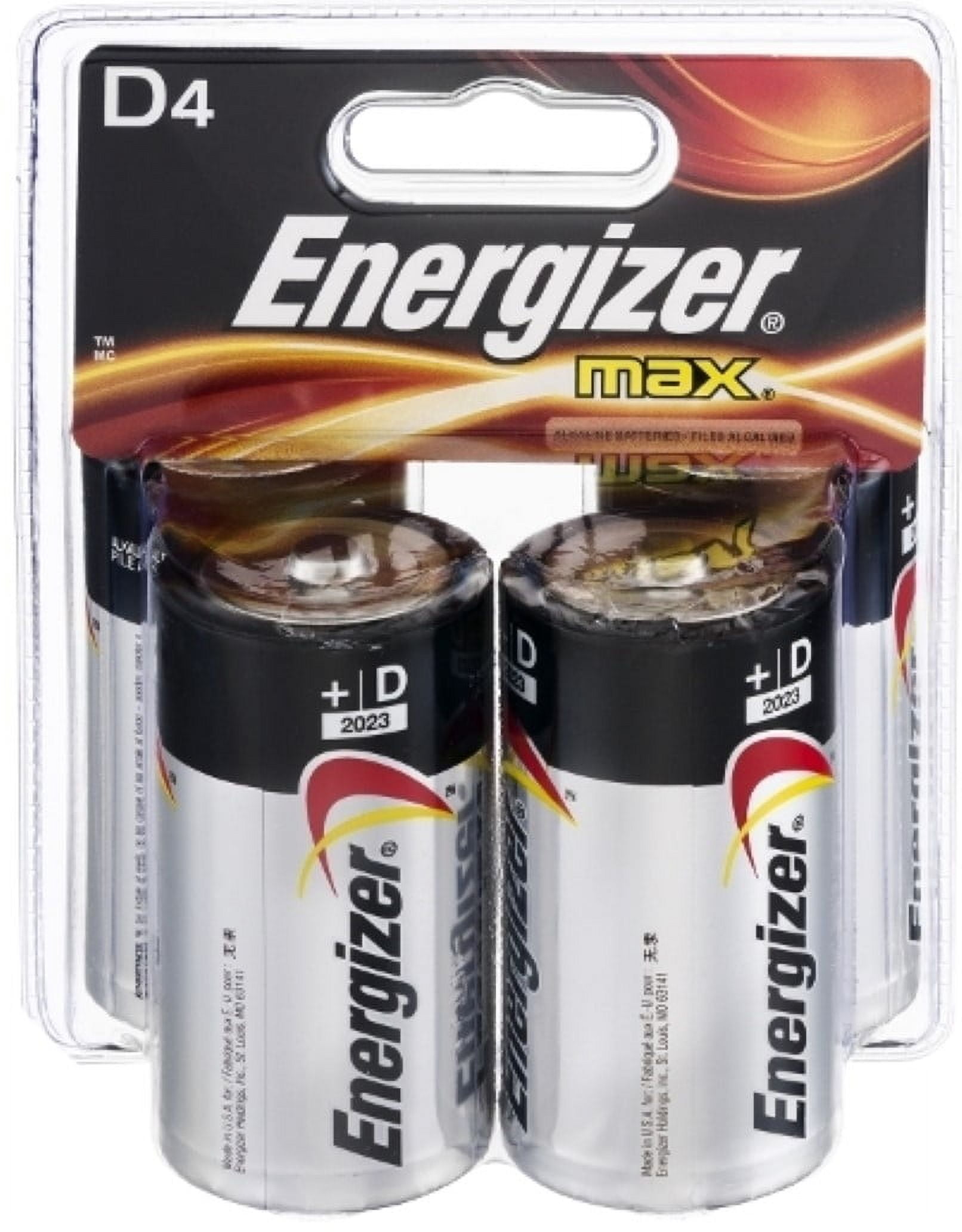 Energizer MAX D Alkaline Batteries 4 ea (Pack of 2)