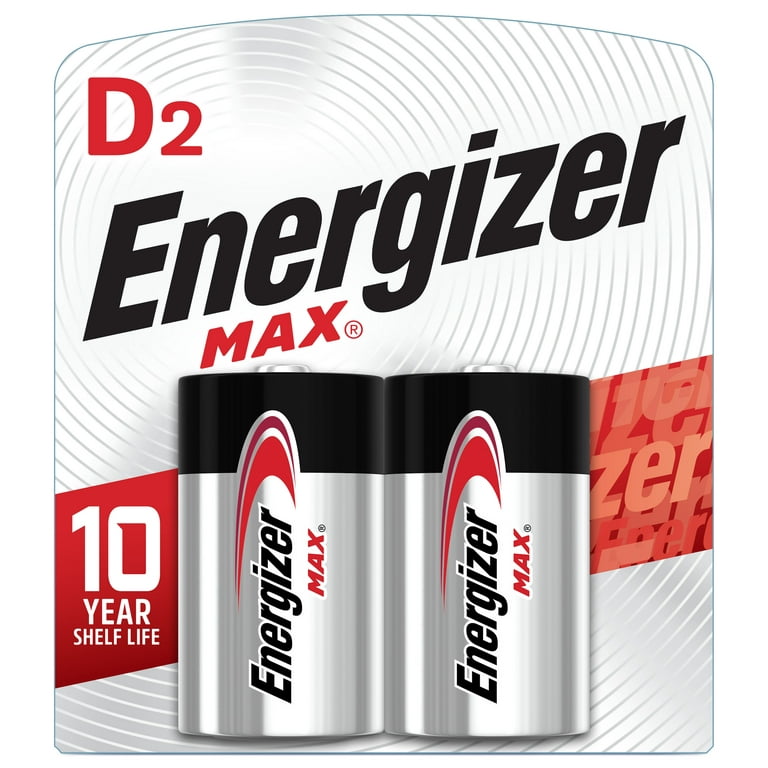 Energizer Max Battery, Alkaline, D - 2 batteries