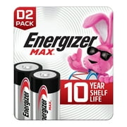 Energizer MAX D Batteries 2 Pack, D Cell Alkaline Batteries