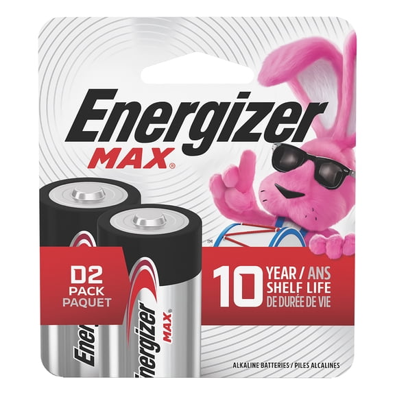Energizer MAX D Batteries (2 Pack), D Cell Alkaline Batteries
