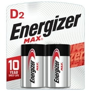Energizer MAX 2 pack, D Cell Alkaline Batteries