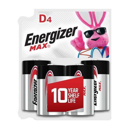 Energizer MAX D Batteries (4 Pack), D Cell Alkaline Batteries