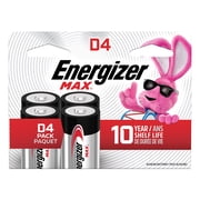 Energizer MAX D Batteries 4 Pack, D Cell Alkaline Batteries