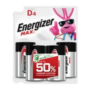 Energizer MAX D Batteries (4 Pack), D Cell Alkaline Batteries