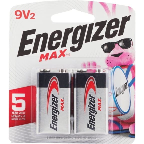 Energizer Max 9 Volt Battery, 2 ct
