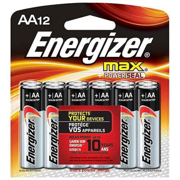 Energizer Max AA Alkaline Batteries, 12 Count