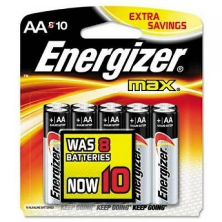 Energizer Max AA Alkaline Batteries (8+2 Value Pack)