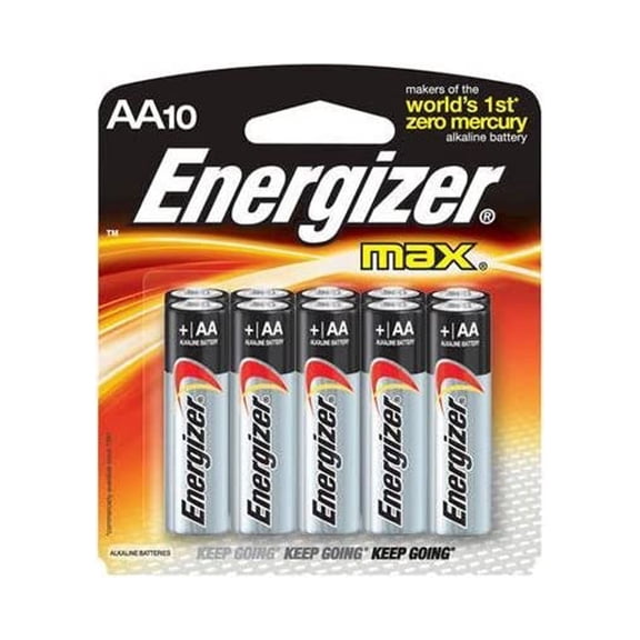 Energizer Max AA Batteries, 1.5 volt Alkaline, Pack of Ten