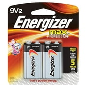 Energizer Max Alkaline 9 Volt Battery 522, 2-Count