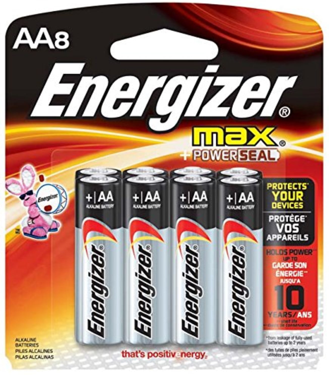 Energizer Max Alkaline AA Batteries 8 ea (Pack of 3)