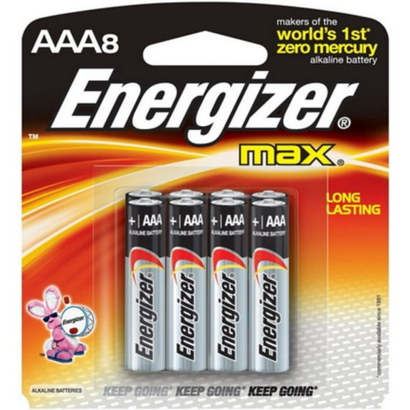 Energizer Max Alkaline AAA Batteries 8 Each (Pack of 2)