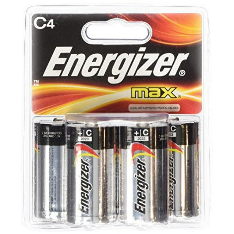 Energizer Max C4 C Cell Alkaline Battery - Total: 12 Batteries (3 X 4 Count  Packs) 