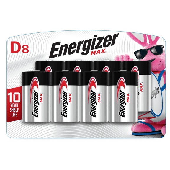 Energizer MAX D Batteries (8 Pack), D Cell Alkaline Batteries