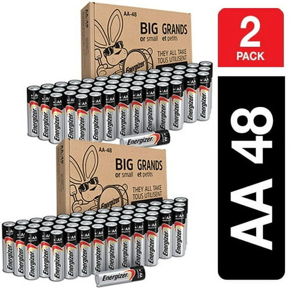 Energizer Max Powerseal Alkaline AA Batteries, 96 Count (2 x 48 Packs)