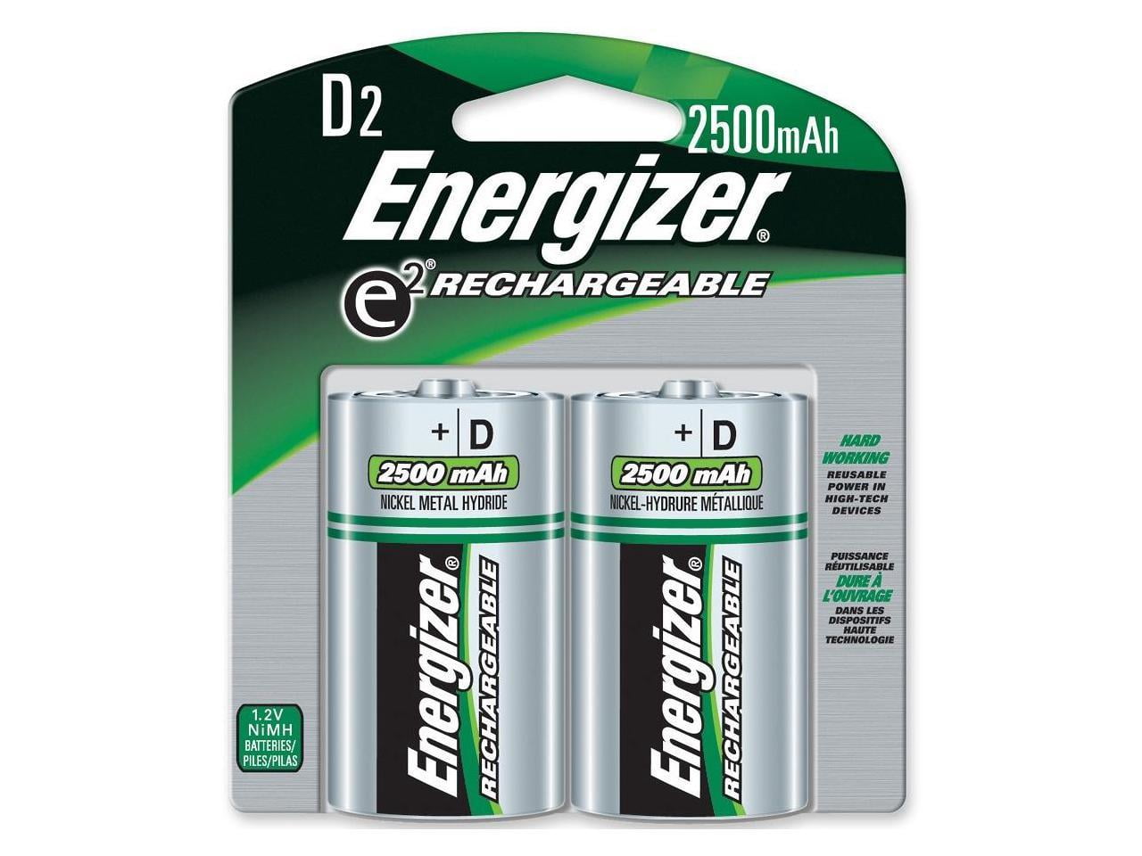 Energizer NiMH e2 Rechargeable D Batteries