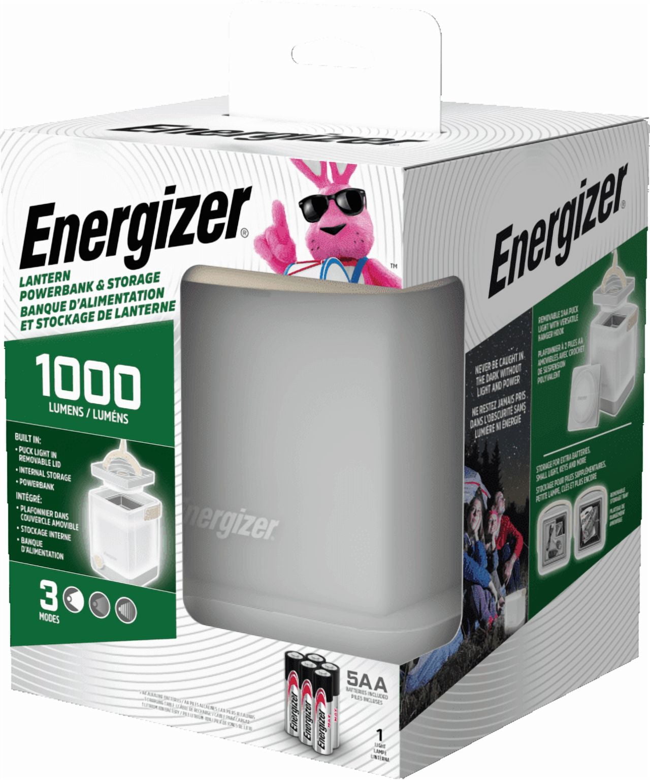 Energizer Power Bank and Storage Lantern, 1,000 Lumen, Batteries and USB Cable Included