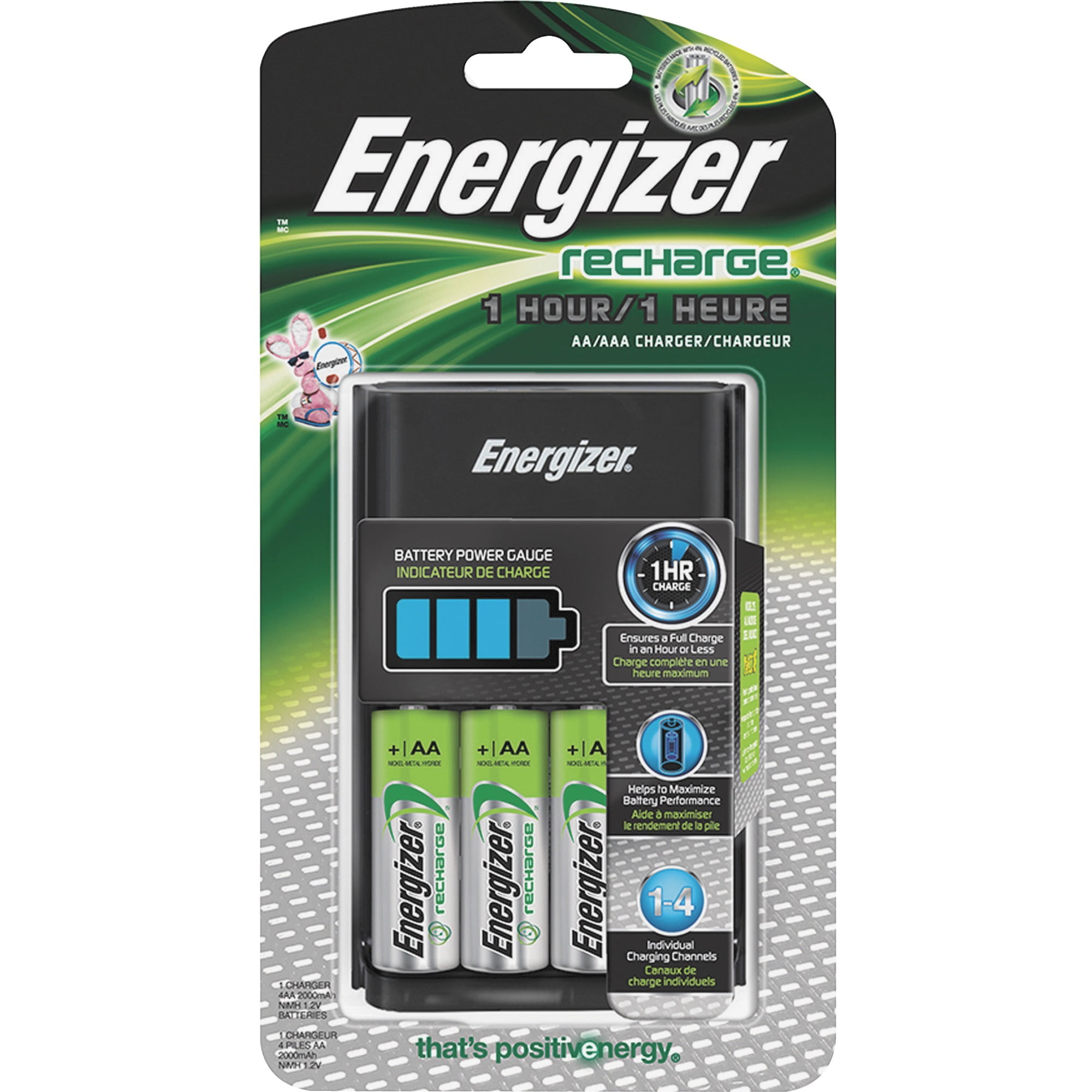 Energizer Chargeur pour piles rechargeables AA et AAA (Recharge