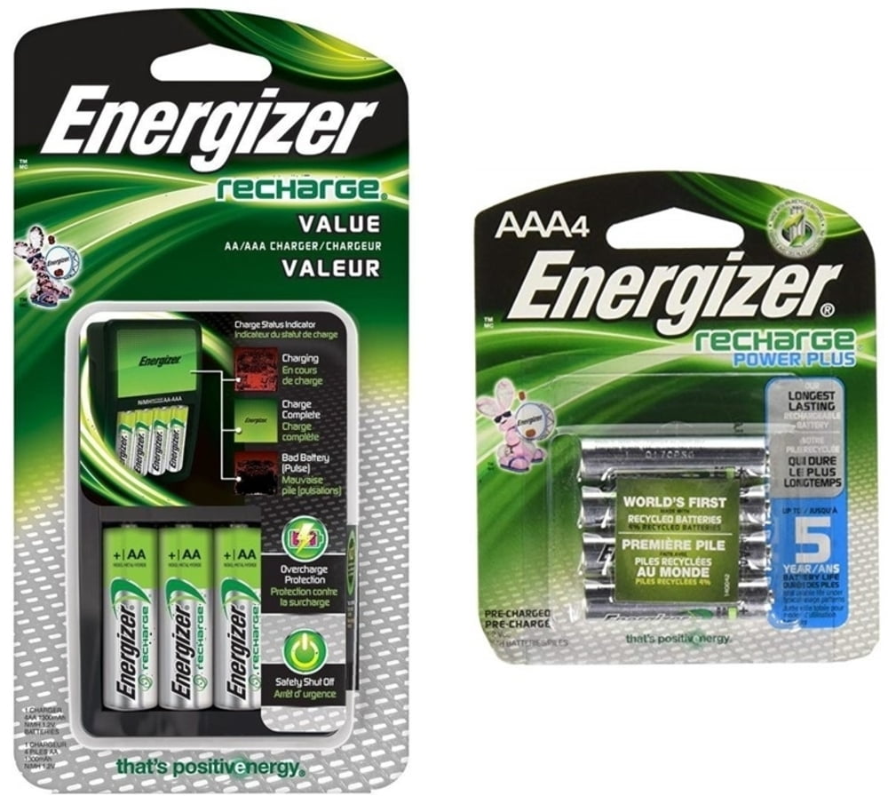 Energizer Recharge Value Charger with 4 AA and 4 AAA Rechargeable Batteries