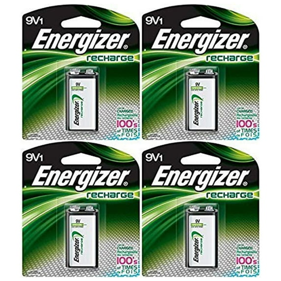 Energizer Rechargeable 9 Volt (8.4V) NiMH 175mAh 4 Batteries