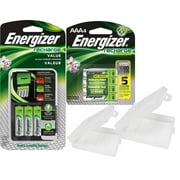 Energizer Rechargeable AA and AAA Battery Charger Includes 4 AA NiMH 1300mAh Rechargeable Batteries Plus 4 AAA 700mAh NiMH Batteries with AA and AAA Cases
