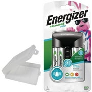 Energizer Rechargeable AA and AAA Battery Charger Recharge Pro Includes 4 AA 1.2V NiMH 2000mAh Rechargeable Batteries with AA Case