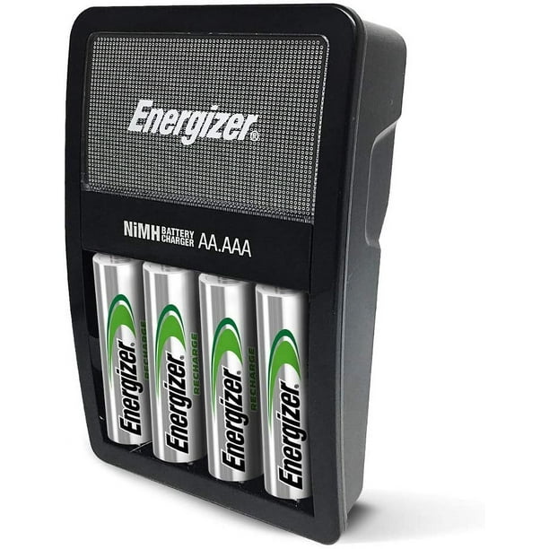 Energizer Rechargeable AA and AAA Battery Charger Recharge Value with 4 AA NiMH Rechargeable Batteries Size Value Charger w 4 AA