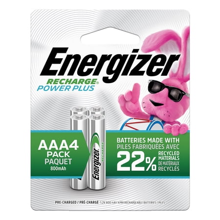 Energizer Rechargeable AAA Batteries (4 Pack) 800 mAh Triple A Batteries