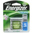 Energizer Rechargeable AAA Batteries, NiMH, 800 mAh, PreCharged, 4