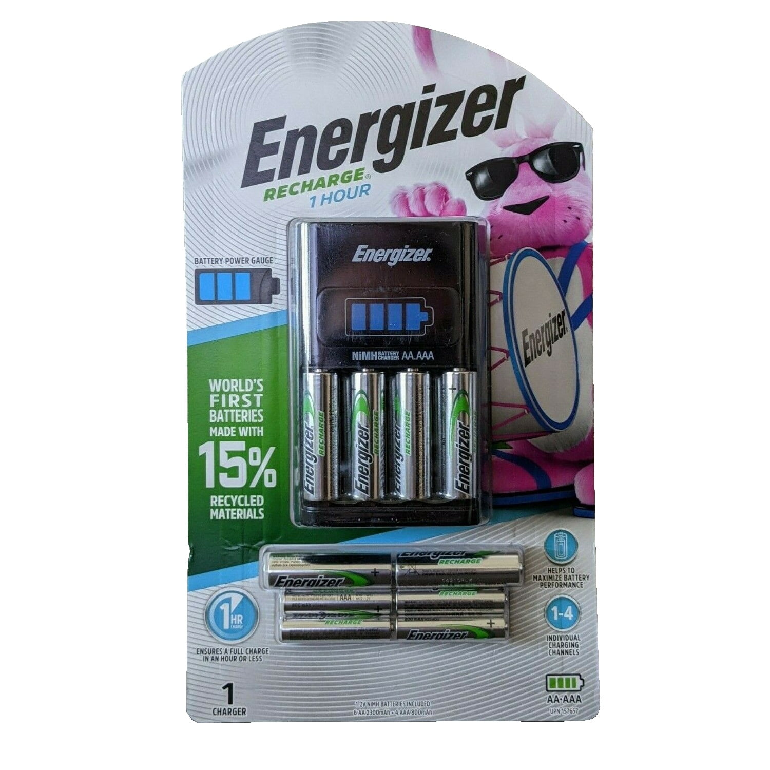 Energizer Recharge Plus Combo with Case, 6 AA and 4 AAA NiMH