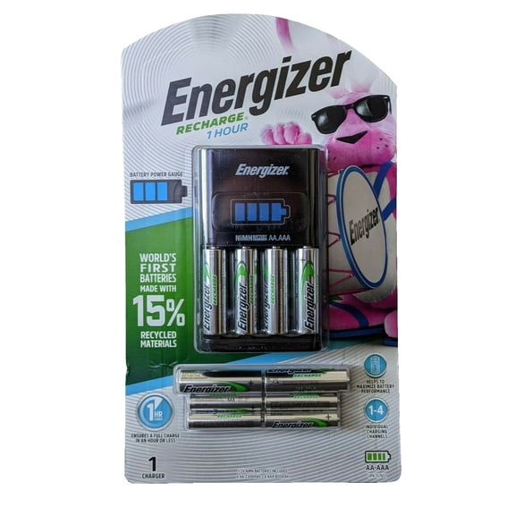 Energizer Rechargeable Battery Kit, 6 AA and 4 AAA Batteries with Charger