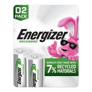Energizer Recharge Universal Rechargeable D Batteries (2 Pack), D Cell Batteries