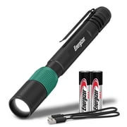 Energizer Hybrid Rechargeable Metal LED Pen Light, 400 Lumens, USB Charging Cable, Pocket Penlight Flashlight for EDC & Inspection, Batteries Included