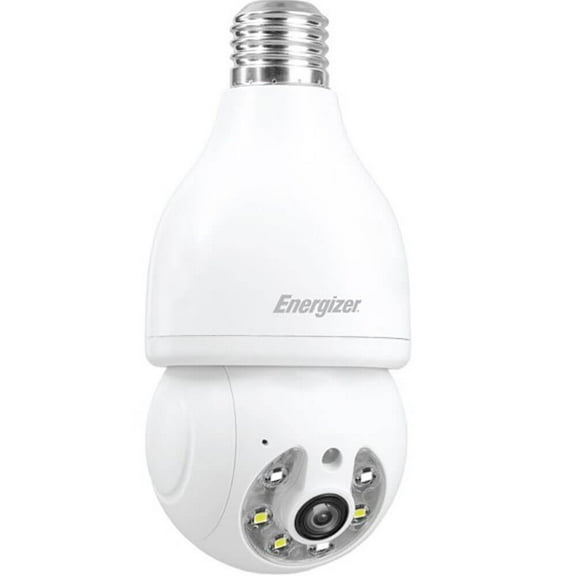 Energizer SOCKETCAMWHT Indoor/Outdoor Light Bulb Socket Dual-Band Wi-Fi Security Camera - White