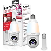 Energizer 1000 Lumens Light Bulb Camera, 2K Outdoor Smart Home Security Camera w/ Auto-Motion, White
