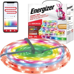 Energizer Smart LED Strip Lights, Waterproof & Sound Reactive Light Strips for Indoor/Outdoor, 50 ft