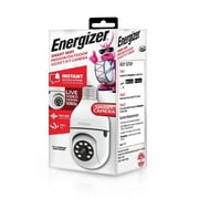 Energizer 1080p Outdoor Wi-Fi Camera, Smart Light Bulb Security Camera with Night Vision, White