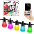 thumbnail image 1 of Energizer Smart Patio Lights, Sound Reactive RGBW+IC Outdoor String Lights w/ LED Light Bulbs, 24 ft, 1 of 7