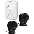 thumbnail image 1 of Energizer Smart Wi-Fi Indoor Camera 2-Pack with Smart Wall Tap Outlets, 1080P, Cloud/Micro-SD Card Recording, 2-Way Audio, Night Vision, Remote Access, Motion Alerts, Activity Zones, 2.4GHz Wi-Fi, 1 of 9
