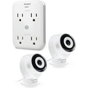 Energizer Smart Wi-Fi Indoor Camera 2-Pack with Smart Wall Tap Outlets, 1080P, Cloud/Micro-SD Card Recording, 2-Way Audio, Night Vision, Remote Access, Motion Alerts, Activity Zones, 2.4GHz Wi-Fi
