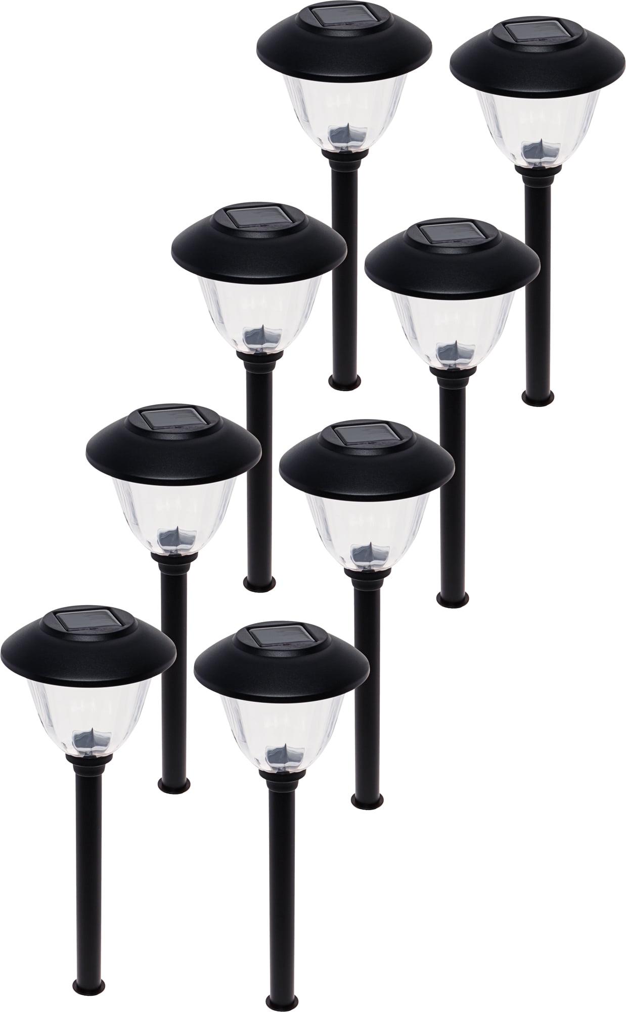 Black Stainless Steel LED Solar Pathway Lights Multipack