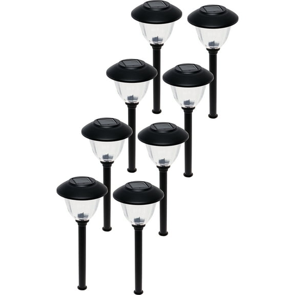 Energizer Stainless Steel Solar LED Path Stake Light (Black, 8 Pack)