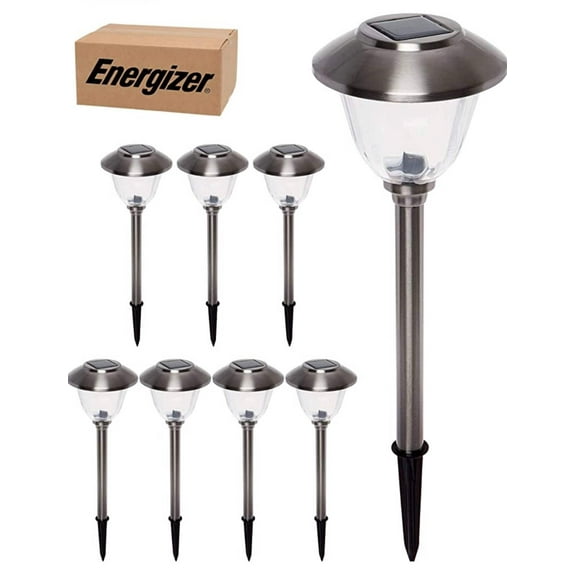 Energizer Stainless Steel Solar LED Path Stake Light (Stainless Steel, 8 Pack)