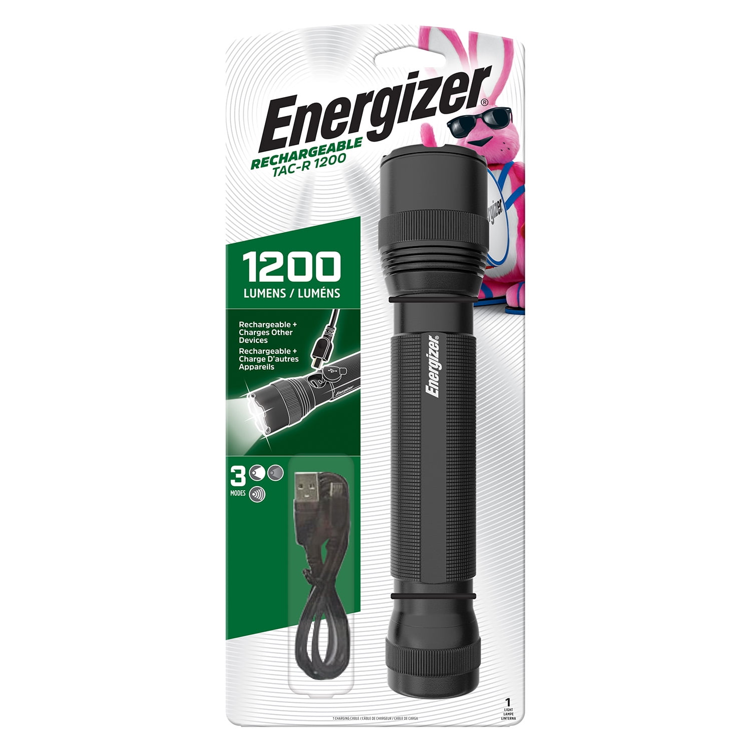 Energizer TAC R 1200 Rechargeable Tactical Flashlight, 1200 Lumens, IPX4 Water  Resistant, Aircraft-Grade Aluminum LED Flashlight, Outstanding Emergency  Light