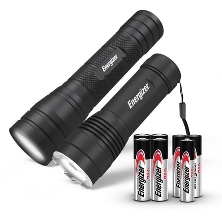 Energizer Flashlight Combo Pack, High Powered 1,000 Lumen Metal Torch Light and Bright 300 Lumen Mini Tactical EDC Flashlight, for Emergency, Camping, Running and Hunting, Batteries Included