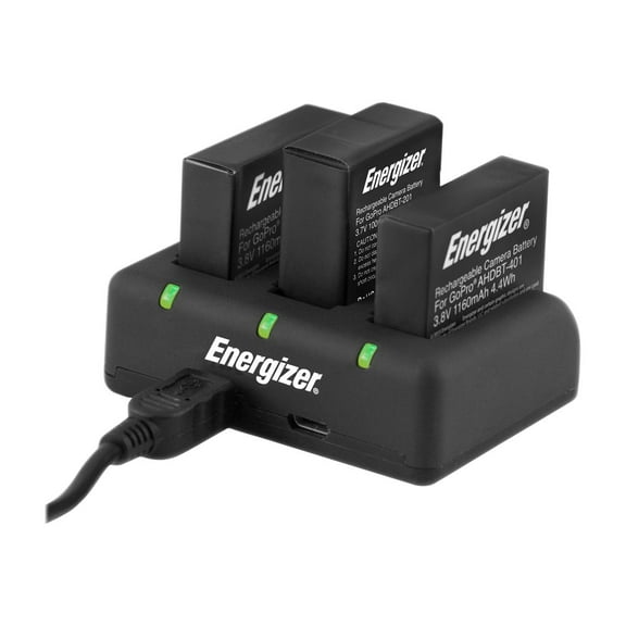 Energizer Triple - USB battery charger - 3 x batteries charging - 3 output connectors - for P/N: AHDBT-401, AHDBT-401-EU
