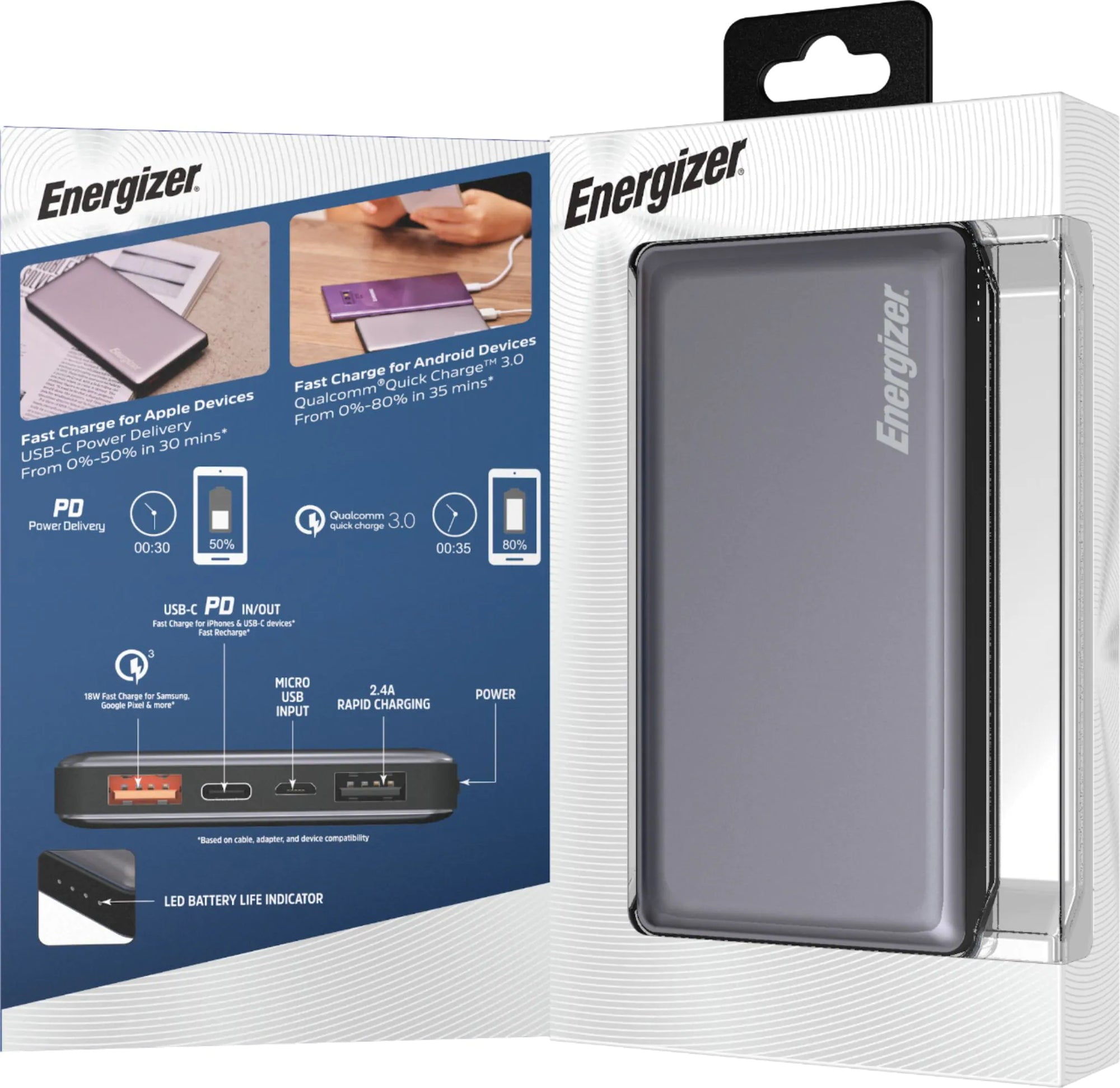 Energizer UE10015PQ Ultimate Lithium 10,000mAh 18W Fast Charge