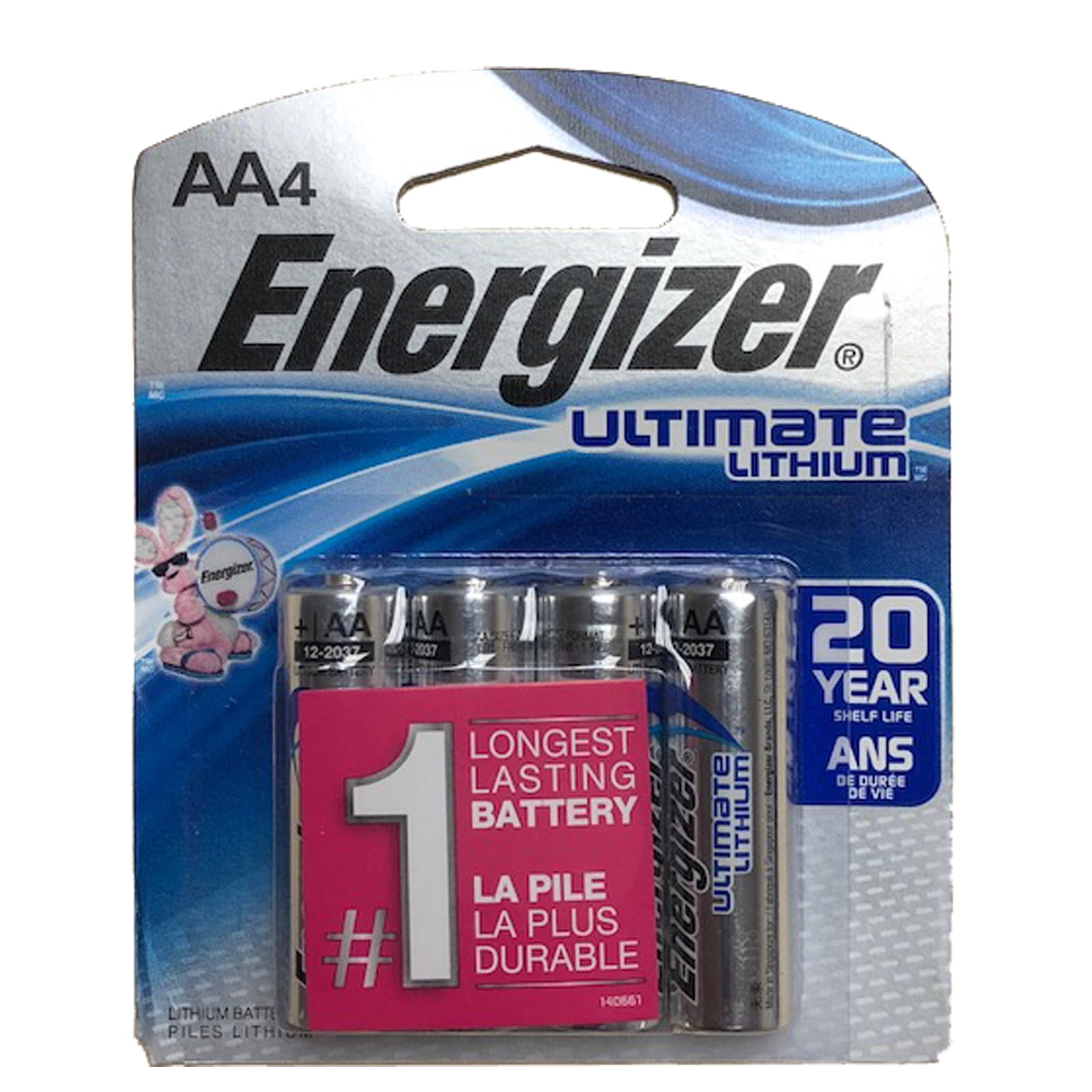 Energizer Ultimate 4pk L91BP4 AA 3000mAh 1.5V High Energy 5A Lithium